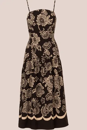 Adrianna Papell Adrianna by Printed Midi Black Dress46
