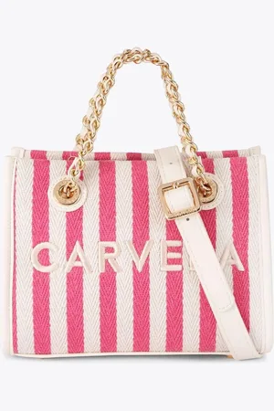 Carvela Pink Sorrento Micro Stripe 100% Cotton BagJeden