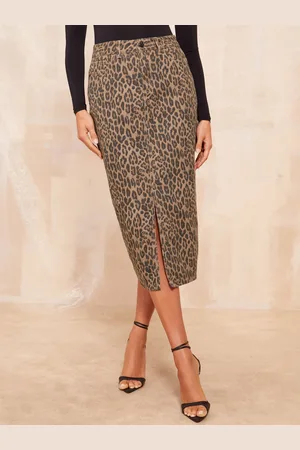 Friends Like These Split Front Denim Midi Skirt42