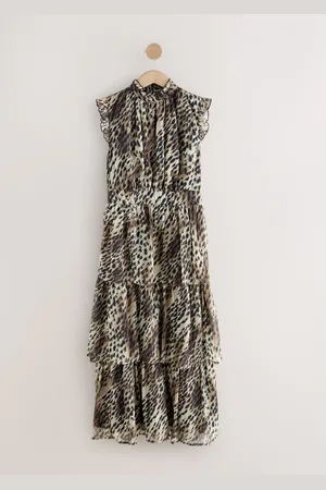 Next Printed High Neck Tiered Occasion Maxi Dress46tall