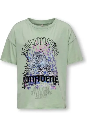 ONLY Green 100% Cotton Graphic Printed T-Shirt7