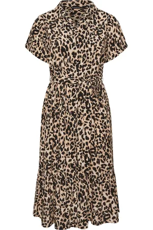 Evans Animal Print Shirt Black Dress46