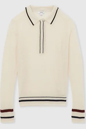 Reiss Cece Wool-Cashmere Tipped Polo JumperM