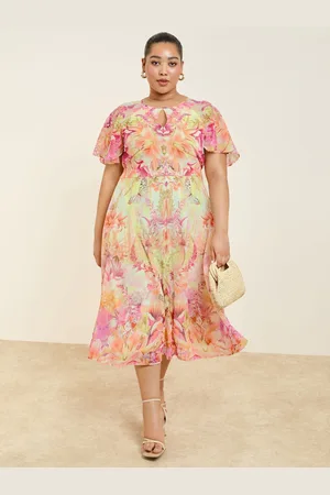 Lipsy London Printed Chiffon Short Sleeve Maxi Dress52