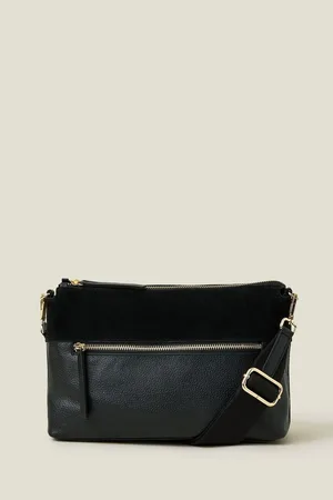 Accessorize Leather Webbing Strap Cross-Body BagJeden