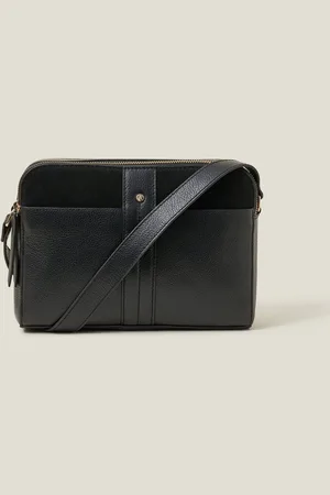 Accessorize Double Zip Leather Cross-Body BagJeden