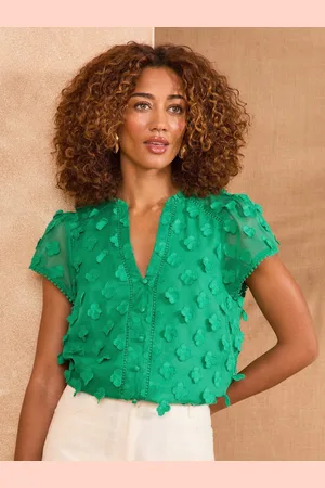 Love & Roses 3D Flutter Sleeve Blouse44