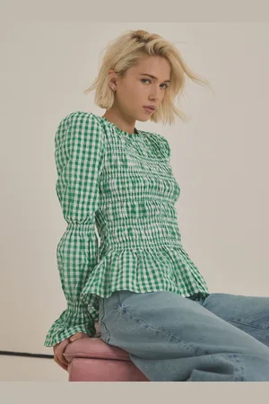 Next Smock Detail Gingham Long Sleeve 100% Cotton Blouse48