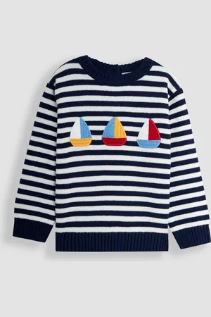 JoJo Maman Bébé Crochet Sailboat 100% Cotton Jumper8692 cm