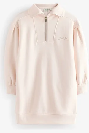 Ted Baker Cream Zip Neck 100% Cotton Sweat Dress6 lat (116 cm)