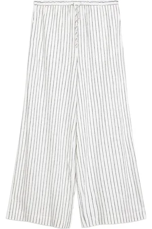 Albaray Stripe Drawstring White Trousers38