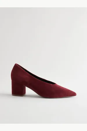 Next Forever Comfort Leather Point Toe Low Block HeelsEU 40 (UK 6.5)