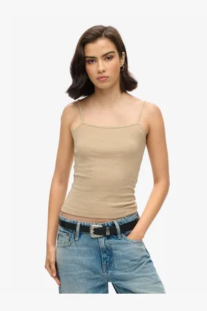 Superdry Fine Rib Cami Vest 100% Cotton Top38