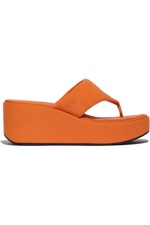 FitFlop Orange Platfforms Wedge Toe Post Sandalseu42