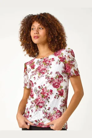 Roman Floral Print Lace Top44