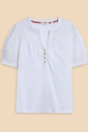 White Stuff 100% Cotton Broderie Mix Bella Top40