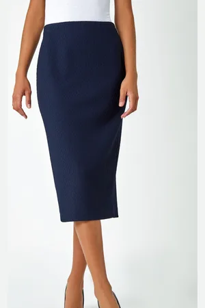Roman Textured Pencil Stretch Skirt38