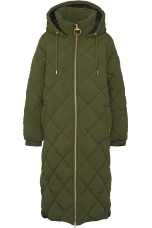 Barbour Kirkton Longline 100% Cotton Diamond Quilt Puffer Coat38