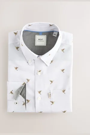 Next Easy Iron Long Sleeve Single Cuff Printed Oxford ShirtS