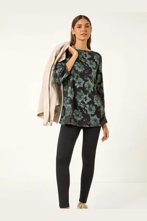 Roman Floral Print Stretch Tunic Top44