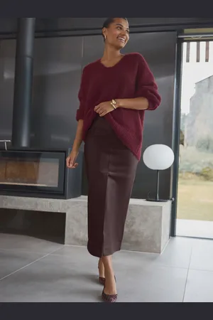Next Premium Genuine Leather Midi Skirt42