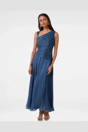 Forever New Nya Petite Metallic Asymmetrical Maxi Dress34