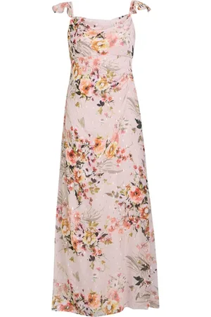 Gina Bacconi Cream Serenity Floral Print Chiffon Maxi Dress44