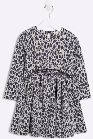 River Island Girls Leopard Print Smock 100% Cotton Dress2