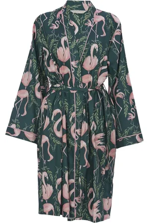 Cyberjammies Emerald Flamingo Print Short Dressing Gown56