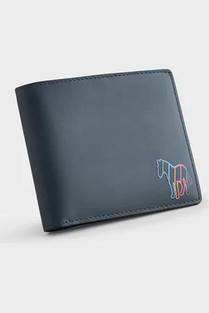 Paul Smith Navy Zebra Print Logo Leather Bifold WalletJeden