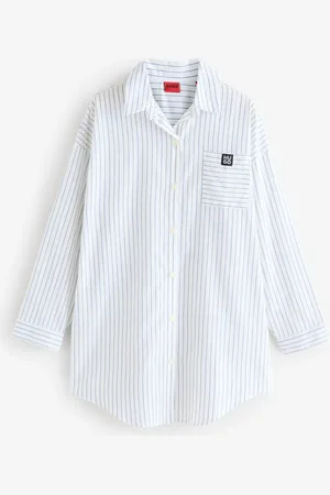 HUGO BOSS Stacked Logo Pin Stripe Cotton ShirtM