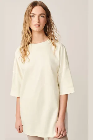 Next Relaxed Fit Heavyweight Longline Crew Neck 100% Cotton T-ShirtM
