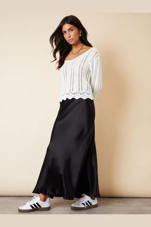 Threadbare Maxi Satin Slip Skirt38