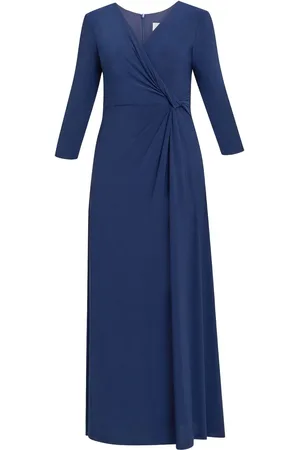 Gina Bacconi Blue Celine Jersey Wrap Maxi Dress44