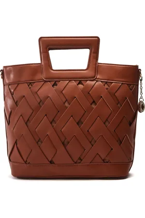 Moda In Pelle Lattice Large Woven Leather ToteJeden