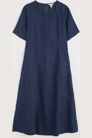 Seasalt Cornwall Grass Wave 100% Linen Midi Dress50