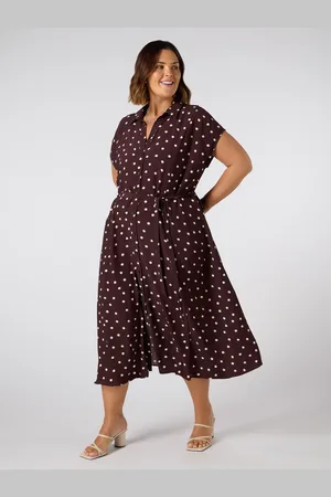 Live Unlimited London Curve Polka Dot Maxi Shirt Dress42