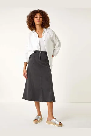 Roman Denim Panelled Midi Skirt48