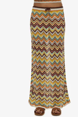Superdry Zig Zag Crochet Knit Column Maxi Skirt36