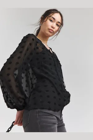 Simply Be Dobby Tie Front Blouse48