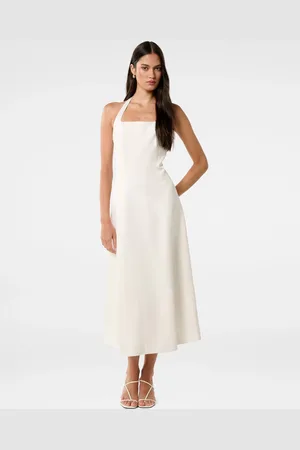 Forever New Sukienka midi Harriet z dekoltem halter, z dodatkiem lnuEU 40 (UK 12)