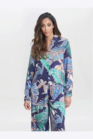 Gina Bacconi Blue Tabitha Printed Tunic ShirtS