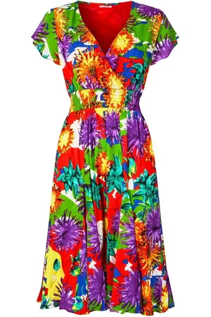 Joe Browns Colour Pop Floral Print Cap Sleeve Knee Length Dress40