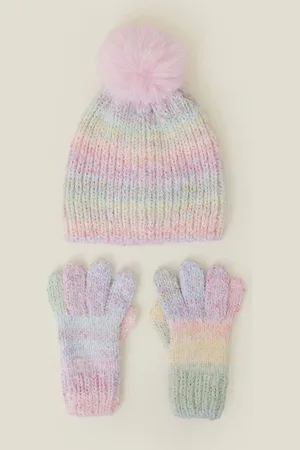 Accessorize Girls Ombre Chenille Knit Hat and Gloves Set3