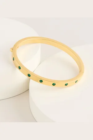 Kate Spade Złota bransoletka ze szmaragdamiJeden