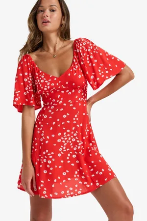 Roxy Ditsy Floral Print Mercado Mini DressL