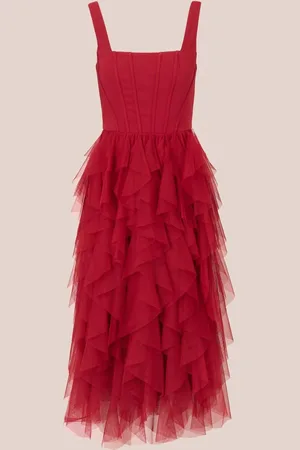 Adrianna Papell Adrianna by Mesh Cocktail Midi DressM