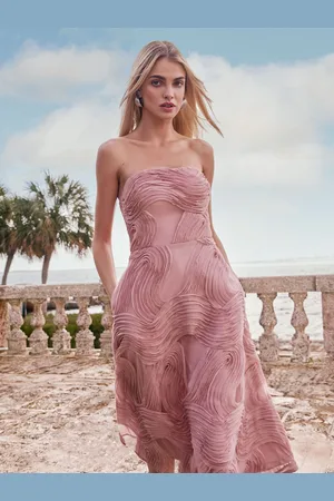 Lipsy London Premium 3D Textured Trim Bandeau Prom Dress38