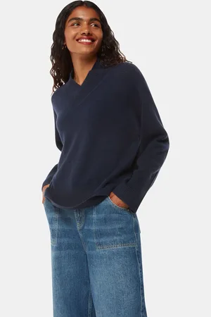 Whistles Petite Cashmere V-Neck Knit JumperM