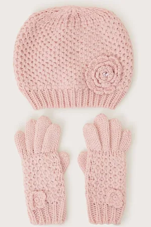 Monsoon Flower Beanie And Gloves Set3